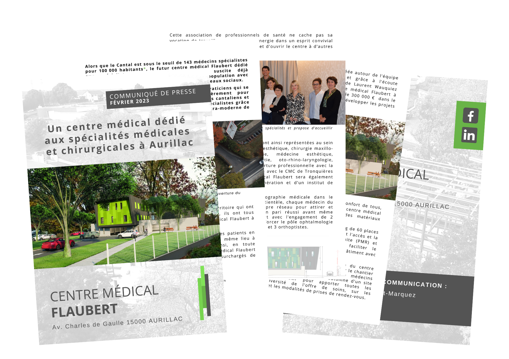Campagne de communication Presse pour le centre médical Flaubert à Aurillac